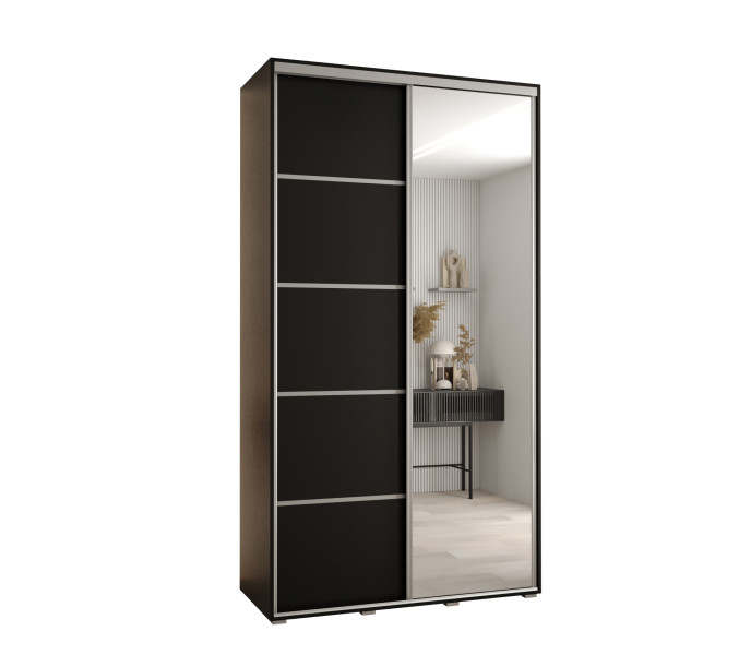Szafa przesuwna 60 Cannes 5 140 czarny+czarny+srebrny 760101