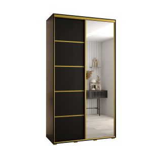 Szafa przesuwna 60 Cannes 5 140 czarny+czarny+złoty 760061 Szafa przesuwna 60 Cannes 5 140 czarny+czarny+złoty 760061