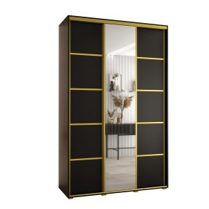 Szafa przesuwna 60 Cannes 5 150 czarny+czarny+złoty 760035 Szafa przesuwna 60 Cannes 5 150 czarny+czarny+złoty 760035
