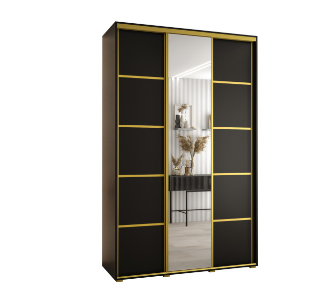 Szafa przesuwna 60 Cannes 5 150 czarny+czarny+złoty 760035