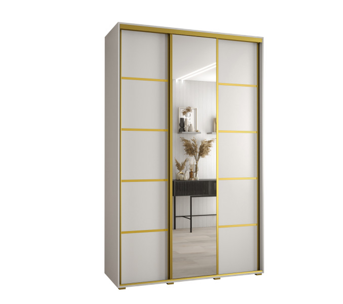 Szafa przesuwna 60 Cannes 5 160 biały+biały+złoty 760149