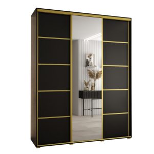 Szafa przesuwna 60 Cannes 5 180 czarny+czarny+złoty 760138 Szafa przesuwna 60 Cannes 5 180 czarny+czarny+złoty 760138