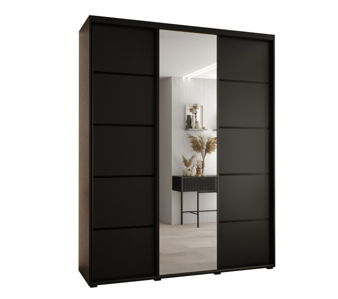 Szafa przesuwna 60 Cannes 5 190 czarny+czarny+czarny 760053