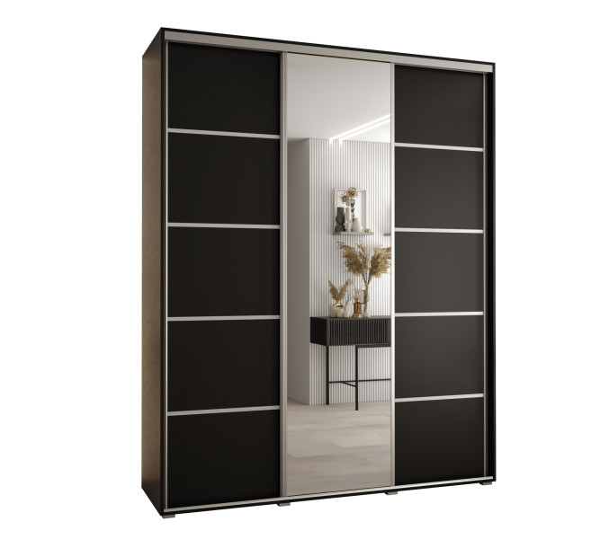 Szafa przesuwna 60 Cannes 5 190 czarny+czarny+srebrny 760167