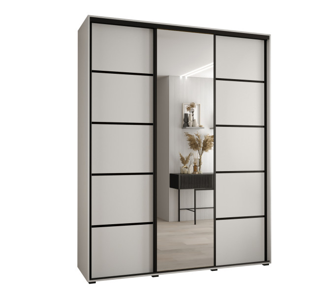 Szafa przesuwna 60 Cannes 5 200 biały+biały+czarny 760042