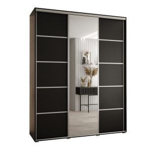 Szafa przesuwna 60 Cannes 5 200 czarny+czarny+srebrny 760077 Szafa przesuwna 60 Cannes 5 200 czarny+czarny+srebrny 760077