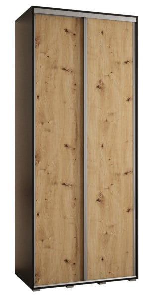 Szafa przesuwna 60 wysoka Davos 1 120 czarny+artisan+srebrny 126008