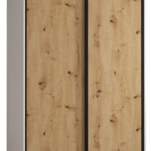 Szafa przesuwna 60 wysoka Davos 1 140 biały+artisan+czarny 126949 Szafa przesuwna 60 wysoka Davos 1 140 biały+artisan+czarny 126949