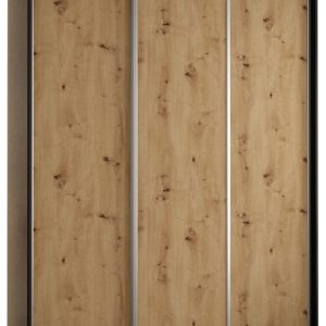 Szafa przesuwna 60 wysoka Davos 1 190 czarny+artisan+srebrny 141497