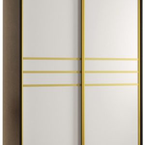 Szafa przesuwna 60 wysoka Davos 10 130 czarny+biały+złoty 156561 Szafa przesuwna 60 wysoka Davos 10 130 czarny+biały+złoty 156561