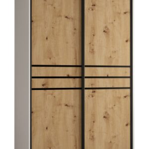 Szafa przesuwna 60 wysoka Davos 10 140 biały+artisan+czarny 156572