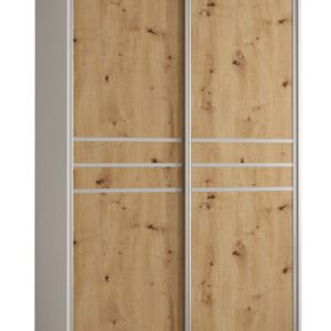 Szafa przesuwna 60 wysoka Davos 10 140 biały+artisan+srebrny 156564
