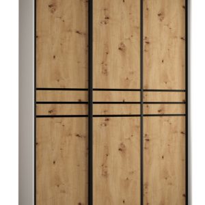 Szafa przesuwna 60 wysoka Davos 10 170 biały+artisan+czarny 159697 Szafa przesuwna 60 wysoka Davos 10 170 biały+artisan+czarny 159697