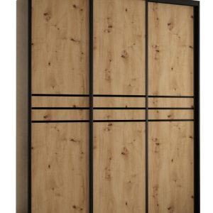 Szafa przesuwna 60 wysoka Davos 10 200 czarny+artisan+czarny 160001 Szafa przesuwna 60 wysoka Davos 10 200 czarny+artisan+czarny 160001