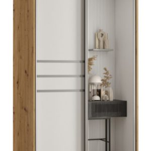 Szafa przesuwna 60 wysoka Davos 11 100 artisan+biały+srebrny 156394 Szafa przesuwna 60 wysoka Davos 11 100 artisan+biały+srebrny 156394
