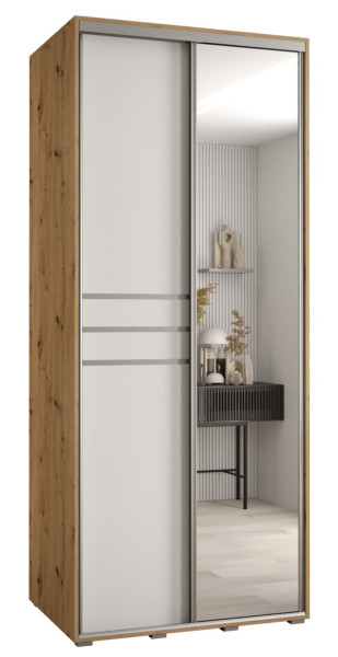 Szafa przesuwna 60 wysoka Davos 11 100 artisan+biały+srebrny 156394