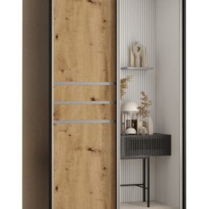 Szafa przesuwna 60 wysoka Davos 11 100 czarny+artisan+srebrn 156317 Szafa przesuwna 60 wysoka Davos 11 100 czarny+artisan+srebrn 156317