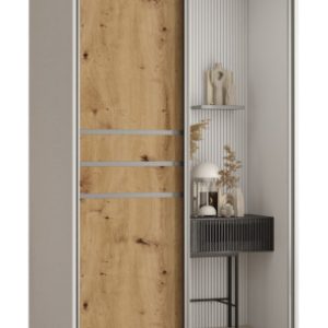 Szafa przesuwna 60 wysoka Davos 11 110 biały+artisan+srebrny 159749 Szafa przesuwna 60 wysoka Davos 11 110 biały+artisan+srebrny 159749