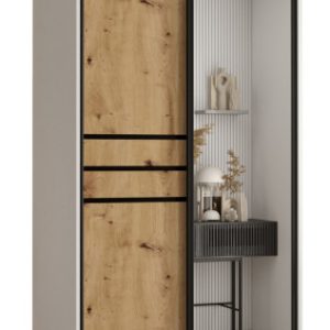 Szafa przesuwna 60 wysoka Davos 11 120 biały+artisan+czarny 159400 Szafa przesuwna 60 wysoka Davos 11 120 biały+artisan+czarny 159400