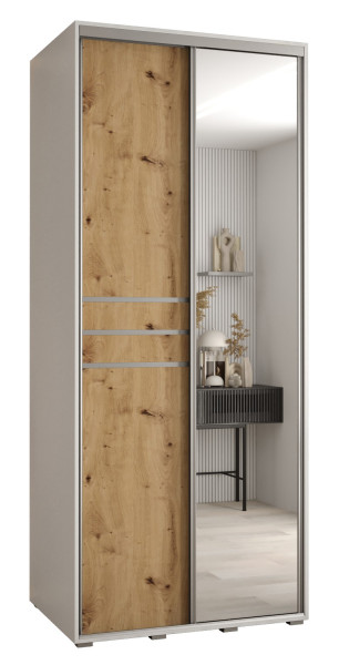 Szafa przesuwna 60 wysoka Davos 11 120 biały+artisan+srebrny 159387