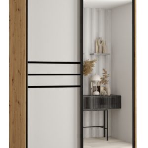 Szafa przesuwna 60 wysoka Davos 11 130 artisan+biały+czarny 159434