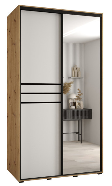 Szafa przesuwna 60 wysoka Davos 11 130 artisan+biały+czarny 159434