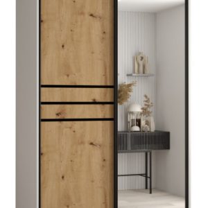 Szafa przesuwna 60 wysoka Davos 11 130 biały+artisan+czarny 159441