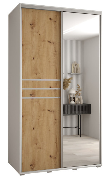 Szafa przesuwna 60 wysoka Davos 11 130 biały+artisan+srebrny 159537