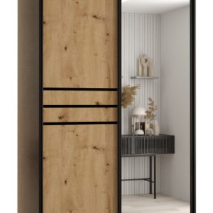 Szafa przesuwna 60 wysoka Davos 11 130 czarny+artisan+czarny 159457 Szafa przesuwna 60 wysoka Davos 11 130 czarny+artisan+czarny 159457