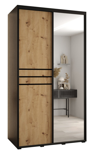 Szafa przesuwna 60 wysoka Davos 11 130 czarny+artisan+czarny 159457