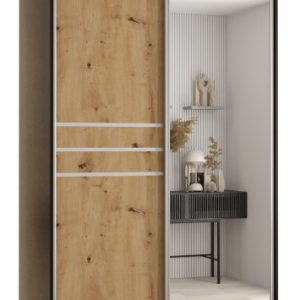 Szafa przesuwna 60 wysoka Davos 11 130 czarny+artisan+srebrn 159591 Szafa przesuwna 60 wysoka Davos 11 130 czarny+artisan+srebrn 159591