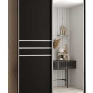 Szafa przesuwna 60 wysoka Davos 11 130 czarny+czarny+srebrny 159601 Szafa przesuwna 60 wysoka Davos 11 130 czarny+czarny+srebrny 159601