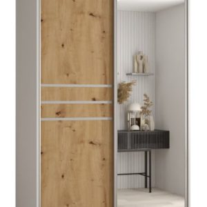 Szafa przesuwna 60 wysoka Davos 11 140 biały+artisan+srebrny 159507