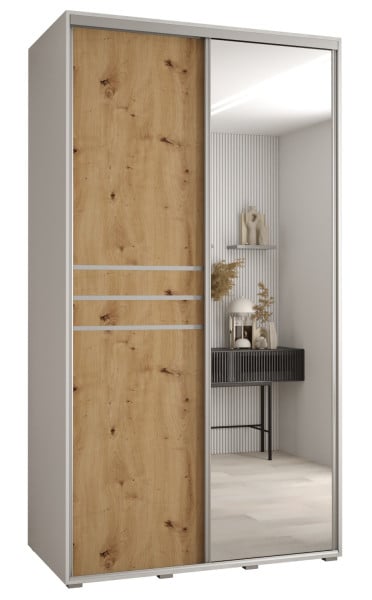 Szafa przesuwna 60 wysoka Davos 11 140 biały+artisan+srebrny 159507