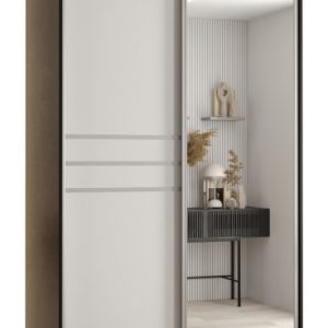 Szafa przesuwna 60 wysoka Davos 11 140 czarny+biały+srebrny 159598 Szafa przesuwna 60 wysoka Davos 11 140 czarny+biały+srebrny 159598