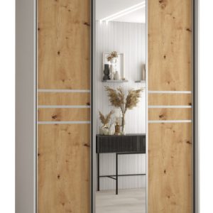 Szafa przesuwna 60 wysoka Davos 11 150 biały+artisan+srebrny 159742 Szafa przesuwna 60 wysoka Davos 11 150 biały+artisan+srebrny 159742