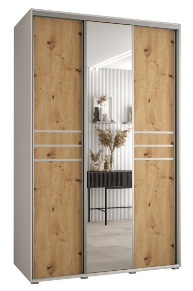 Szafa przesuwna 60 wysoka Davos 11 150 biały+artisan+srebrny 159742