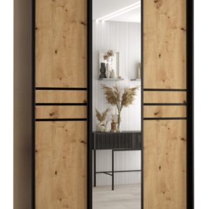 Szafa przesuwna 60 wysoka Davos 11 150 czarny+artisan+czarny 159768 Szafa przesuwna 60 wysoka Davos 11 150 czarny+artisan+czarny 159768