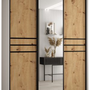 Szafa przesuwna 60 wysoka Davos 11 170 biały+artisan+czarny 159584 Szafa przesuwna 60 wysoka Davos 11 170 biały+artisan+czarny 159584