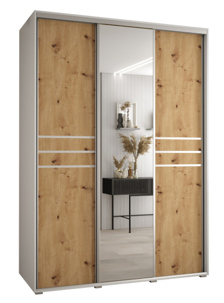 Szafa przesuwna 60 wysoka Davos 11 170 biały+artisan+srebrny 159590