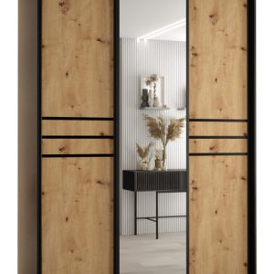 Szafa przesuwna 60 wysoka Davos 11 170 czarny+artisan+czarny 159546 Szafa przesuwna 60 wysoka Davos 11 170 czarny+artisan+czarny 159546