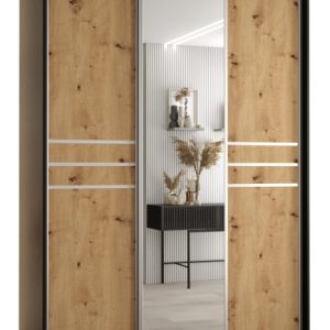 Szafa przesuwna 60 wysoka Davos 11 180 czarny+artisan+srebrn 159779