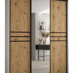Szafa przesuwna 60 wysoka Davos 11 190 biały+artisan+czarny 162017 Szafa przesuwna 60 wysoka Davos 11 190 biały+artisan+czarny 162017