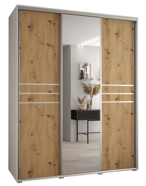 Szafa przesuwna 60 wysoka Davos 11 190 biały+artisan+srebrny 161990