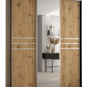 Szafa przesuwna 60 wysoka Davos 11 190 czarny+artisan+srebrn 162005 Szafa przesuwna 60 wysoka Davos 11 190 czarny+artisan+srebrn 162005