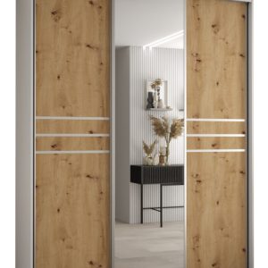 Szafa przesuwna 60 wysoka Davos 11 200 biały+artisan+srebrny 161997 Szafa przesuwna 60 wysoka Davos 11 200 biały+artisan+srebrny 161997