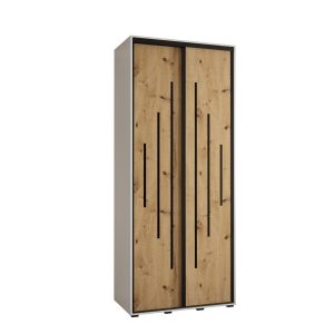 Szafa przesuwna 60 wysoka DAVOS 12 100 biały+artisan+czarny 760639