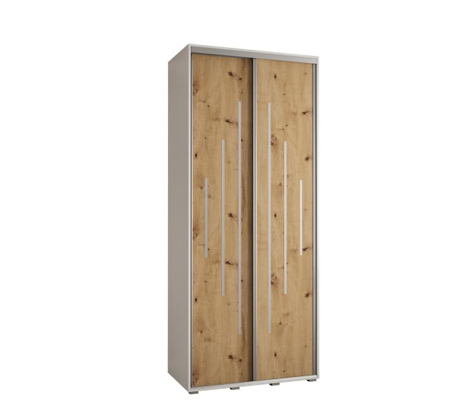 Szafa przesuwna 60 wysoka DAVOS 12 110 biały+artisan+srebrny 761218