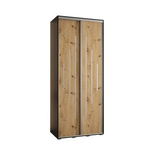 Szafa przesuwna 60 wysoka DAVOS 12 120 czarny+artisan+srebrny 760933 Szafa przesuwna 60 wysoka DAVOS 12 120 czarny+artisan+srebrny 760933