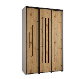 Szafa przesuwna 60 wysoka DAVOS 12 150 biały+artisan+czarny 761841